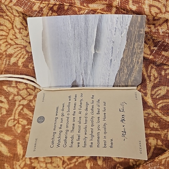 💕FAHERTY💕 Ashley Linen Dress ~ Bronze Riviera Floral XS NWT - Picture 14 of 16